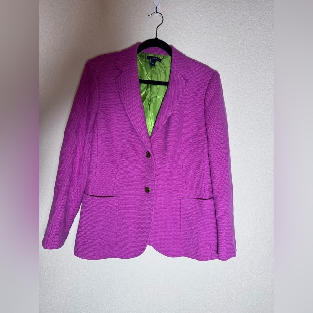 Lands' End Women’s Vibrant Pink Two Button Classic Blazer Size 18